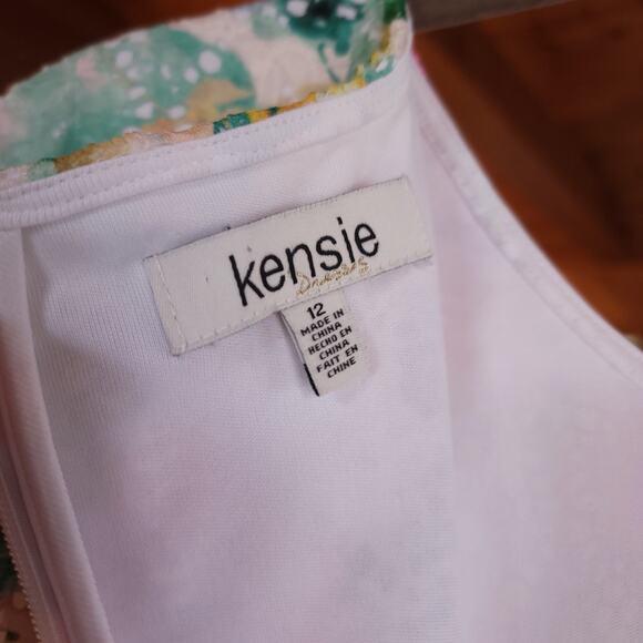 Kensie Dress Size 12 Womens Floral Shift Multicolored Lace Colorful Summer - Picture 5 of 6